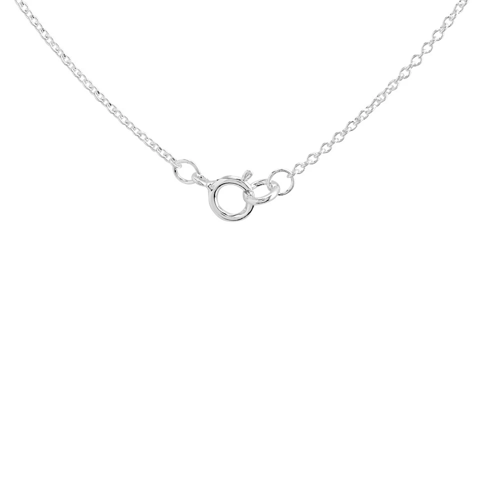 Silver Circle Cubic Zirconia Necklace - F33025 - Image 2
