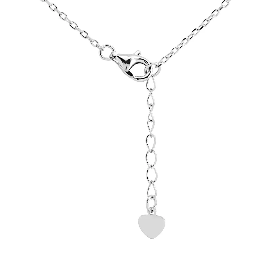 Silver Cubic Zirconia Horseshoe And Clover Necklace - F3547 - Image 2