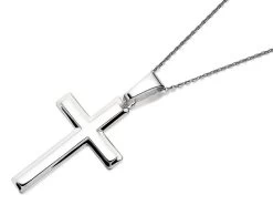 Silver Cross And Chain - F3616