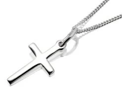 Silver Cross And Chain - F3786