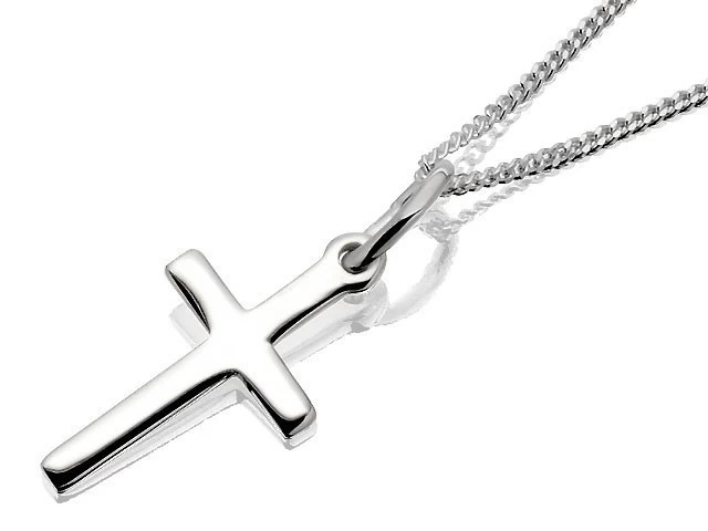 Silver Cross And Chain - F3786