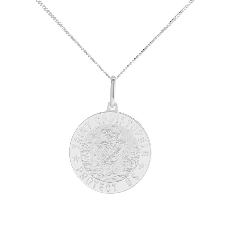 Silver St. Christopher Necklace - F4512