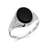 Silver Onyx Signet Ring - F5127