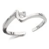 Silver Cubic Zirconia Adjustable Toe Ring - F5649