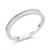 Silver Cubic Zirconia Half Eternity Ring - F6079