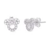 Disney Silver Mickey Mouse Cubic Zirconia Stud Earrings - 9mm - F6710