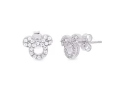 Disney Silver Mickey Mouse Cubic Zirconia Stud Earrings - 9mm - F6710