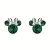 Disney Silver Minnie Green Crystal Birthstone Stud Earrings - May - F6779