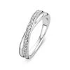 TI SENTO Silver Cubic Zirconia Crossover Ring - F6906