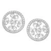 Fei Liu Silver Cubic Zirconia Clover Stud Earrings - F7110