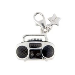 Tingle SCH245 Silver Enamel Stereo Charm - F8226