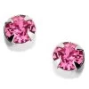 Silver Pink Crystal Andralok Earrings - 3mm - F9913