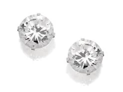 Silver Cubic Zirconia Andralok Earrings - 5mm - F9915