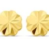 9ct Gold Faceted Flower Stud Earrings - 5mm - G0220