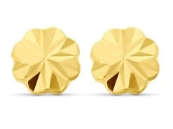 9ct Gold Faceted Flower Stud Earrings - 5mm - G0220