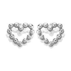 9ct White Gold Heart Stud Earrings - 6mm - G0261