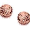 9ct Rose Gold Diamond Cut Disc Stud Earrings - 6mm - G0713