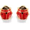 9ct Gold Enamel Ladybird Stud Earrings - G0748