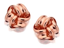 9ct Rose Gold Knot Stud Earrings - 8mm - EXCLUSIVE - G0889