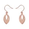 9ct Rose Gold Crystal Ellipse Hook Wire Earrings - G1015