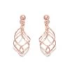 9ct Rose Gold Swirl Drop Earrings - 19mm Drop - G1049
