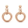 9ct Rose Gold Circle Drop Earrings - 19mm Drop - G1050