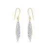 9ct Gold Crystal Hook Wire Earrings - 33mm Drop - G1062