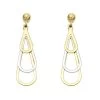9ct Gold Two Colour Triple Teardrop Drop Earrings - 37mm Drop - G1429