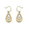 9ct Gold Two Colour Cubic Zirconia Celtic Drop Earrings - G1437