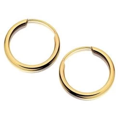 9ct Gold Hoop Earrings - 15mm - G2005