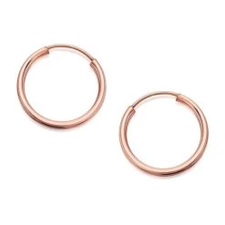9ct Rose Gold Hoop Earrings - 18mm - G2209