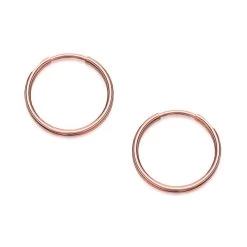 9ct Rose Gold Hoop Earrings - 14mm - G2425