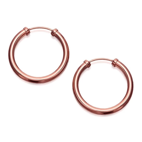 9ct Rose Gold Hoop Earrings - 18mm - G2426