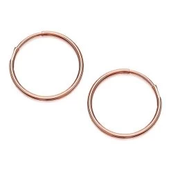 9ct Rose Gold Hoop Earrings - 18mm - G2427