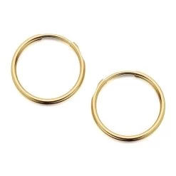 9ct Gold Hoop Earrings - 14mm - G2457