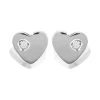 9ct White Gold Cubic Zirconia Heart Stud Earrings - 5mm - G27122