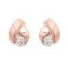 9ct Rose Gold Cubic Zirconia Twist Stud Earrings - 8mm - G2740