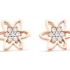 9ct Rose Gold Cubic Zirconia Flower Stud Earrings - 6mm - G2777