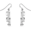 9ct White Gold Cubic Zirconia Hook Wire Earrings - 40mm Drop - G2848