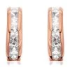 9ct Rose Gold Cubic Zirconia Half Hoop Earrings - 12mm - G2911