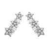 9ct White Gold Cubic Zirconia Star Stud Earrings - 11mm - G2932