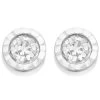 9ct White Gold Cubic Zirconia Stud Earrings - 7mm - G3007