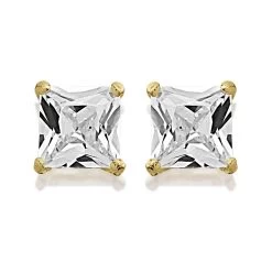 9ct Gold Cubic Zirconia Stud Earrings - 5mm - G32106