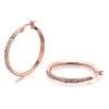 9ct Rose Gold Cubic Zirconia Hoop Earrings - 21mm - G3247