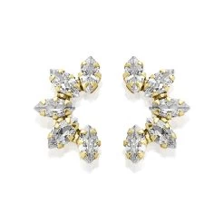 9ct Gold Cubic Zirconia Fancy Stud Earrings - 14mm - G3288