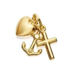 9ct Gold Faith, Hope And Charity Good Luck Charm - G3635