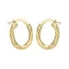 9ct Gold Twist Hoop Earrings - 20mm - G41163
