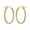 9ct Gold Patterned Hoop Earrings - 32mm - G41166