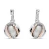 Clogau Silver And 9ct Rose Gold Oyster Pearl Earrings - G44180