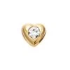9ct Gold Heart Shaped Crystal Nose Stud - 4mm - G4503